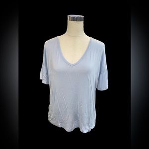 Young At Heart Los Angeles Laguna Top Cinched Style Back Blouse Small Blue